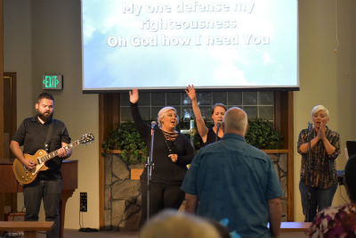 Photo: The church's worship team went from a pianist only, to a full band!