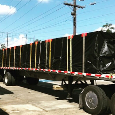 Photo: Supplies in Texas ready to be unloaded for rebuilding.