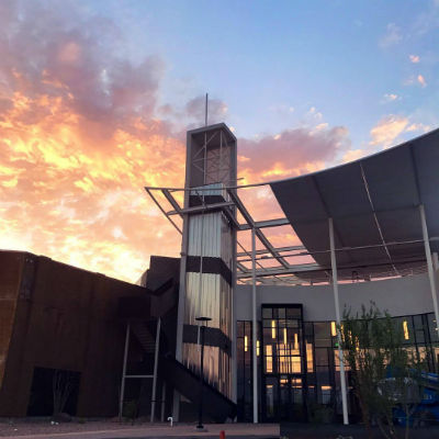 Photo: The impressive entrance to the new facility.