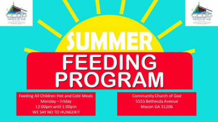 Church's advertisement on social media for their feeding program.