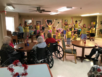 Photo: Crosspoint VBS children minister at a local nursing home.