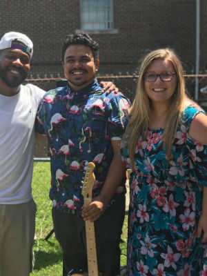 Photo: Worship team during one of the church's outdoor outreach services.
