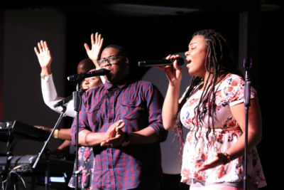 Photo: Worship team from Celebration Church at Columbia (MD) leading at Fairfax.